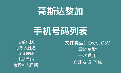 哥斯达黎加手机号码列表