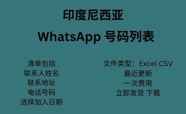 印度尼西亚 WhatsApp 号码列表