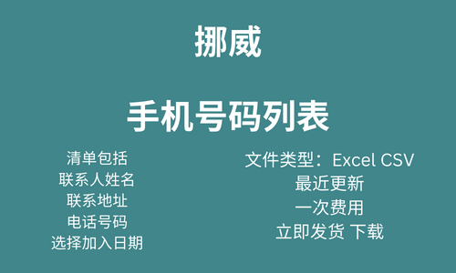 挪威手机号码列表